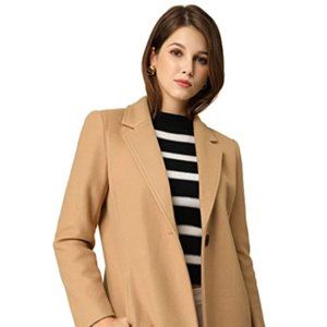 Women's Lapel Long Sleeve Buttoned Long Coat